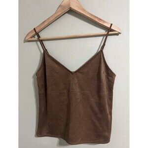 ABERCROMBIE & FITCH Faux Suede Cami Tank Top Brown Womens Size XS
